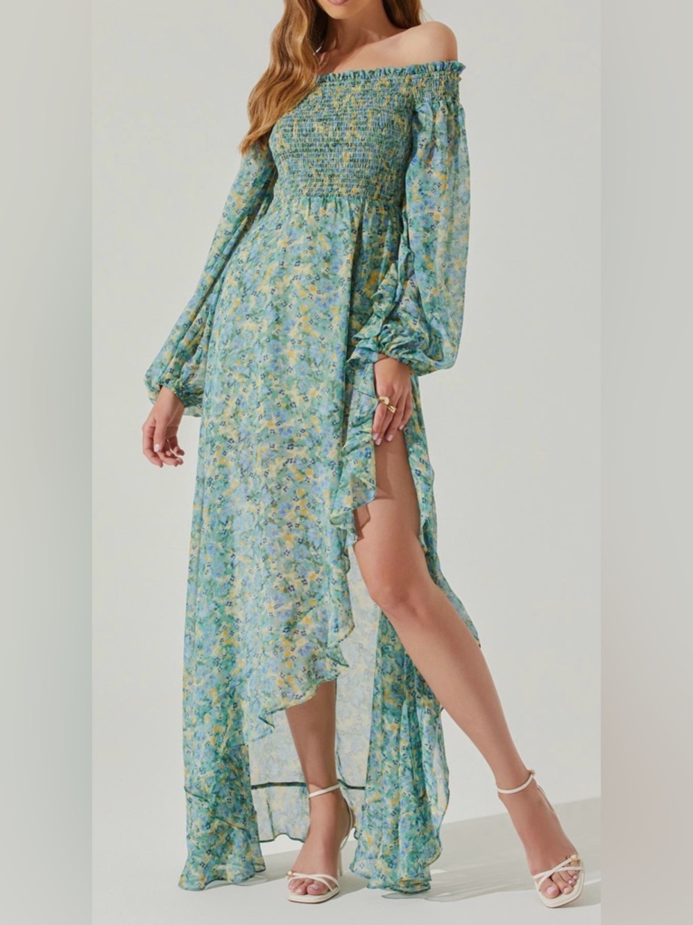 Astr The Label Women's Katlynne Off-the-Shoulder Floral Maxi Dress xs